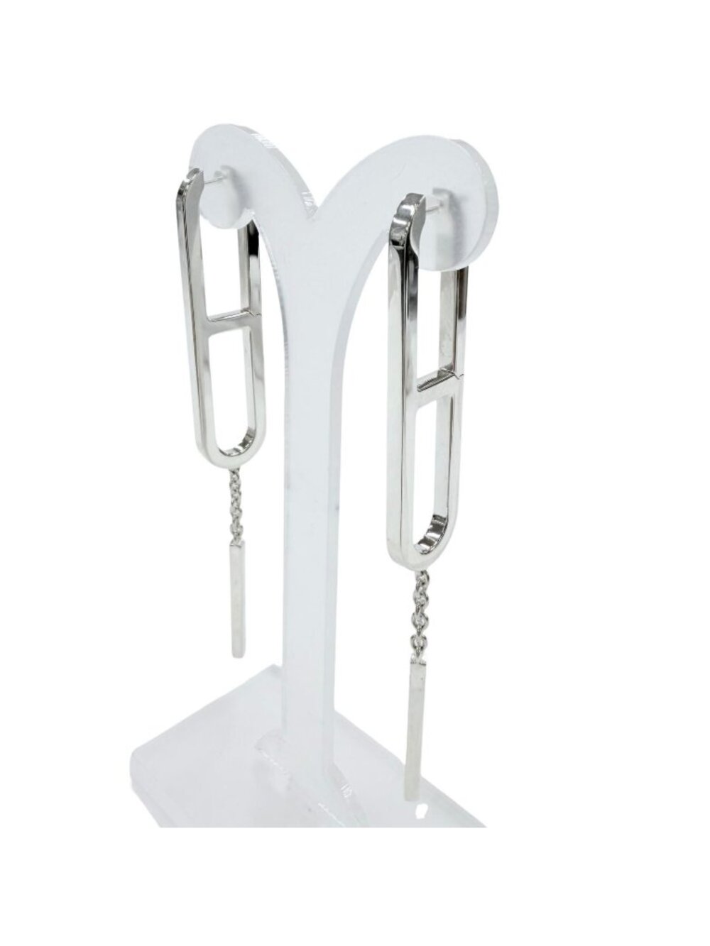 Hermes Ever Chaine D'ancre 925 Earrings Silver